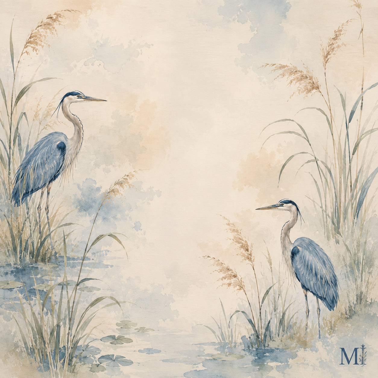 Blue Heron Mahjong Mat