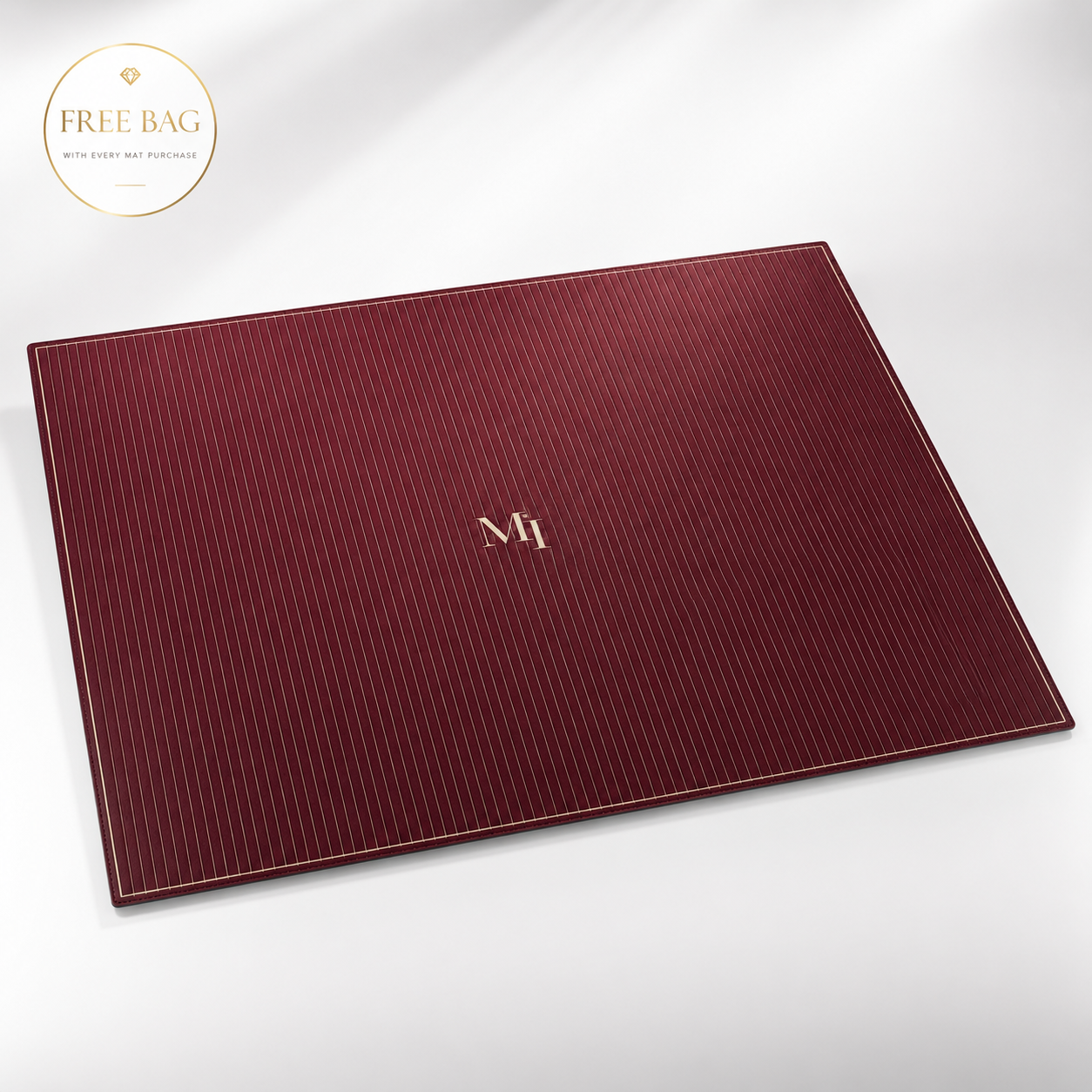 Bordeaux Pinstripe Mahjong Mat 3