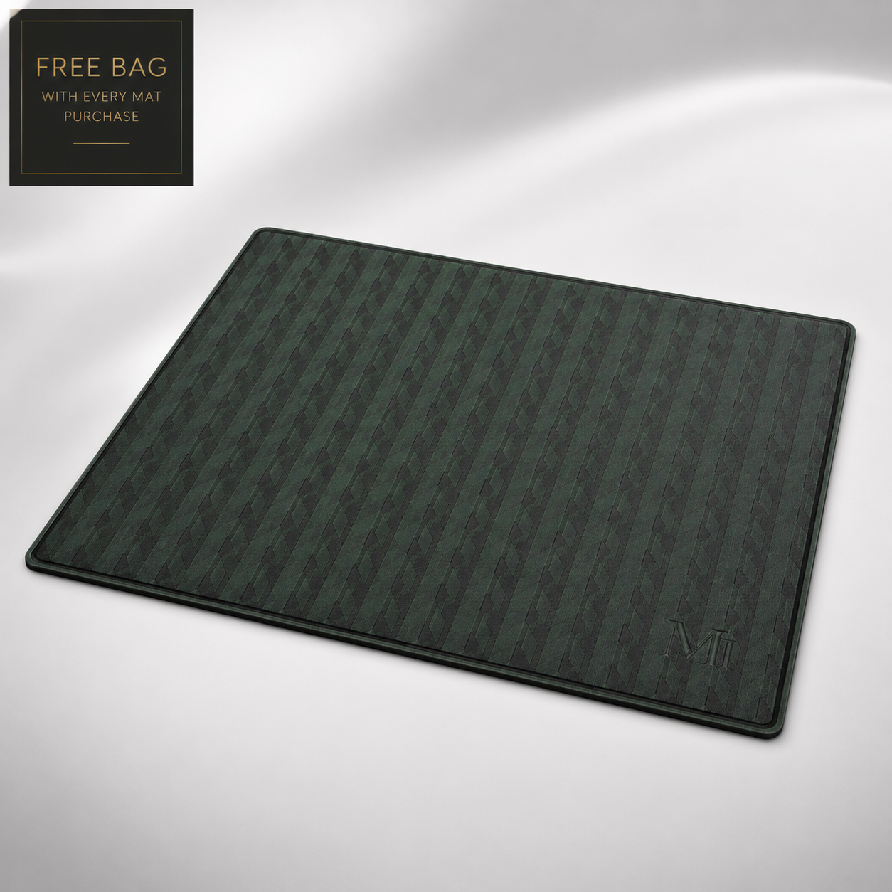 Emerald Herringbone Mahjong Mat 3