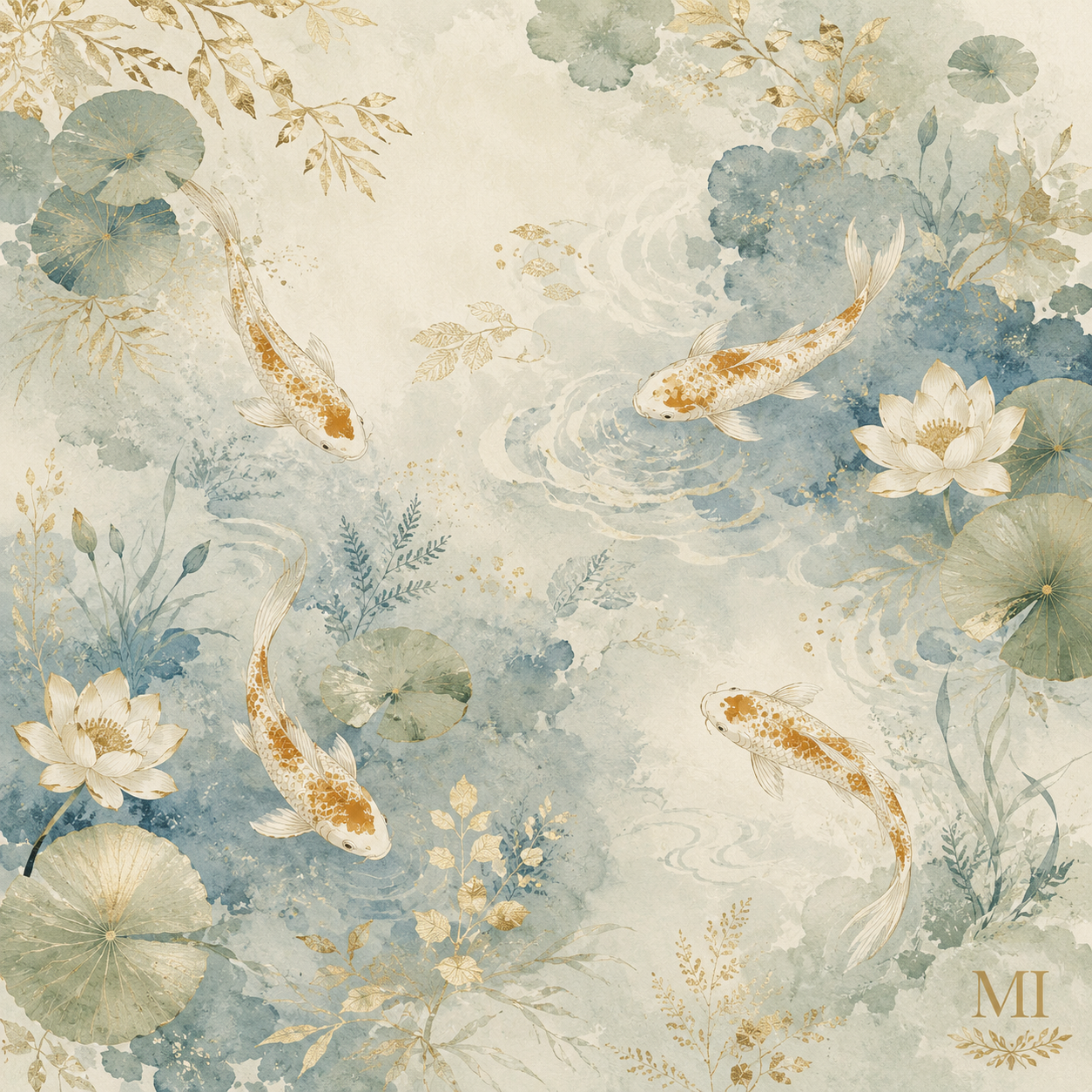 Golden Koi Mahjong Mat