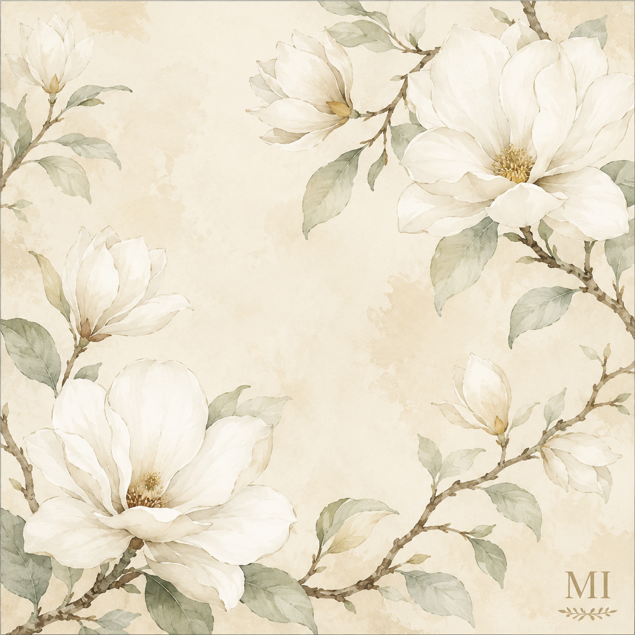 Magnolia Blossom Mahjong Mat