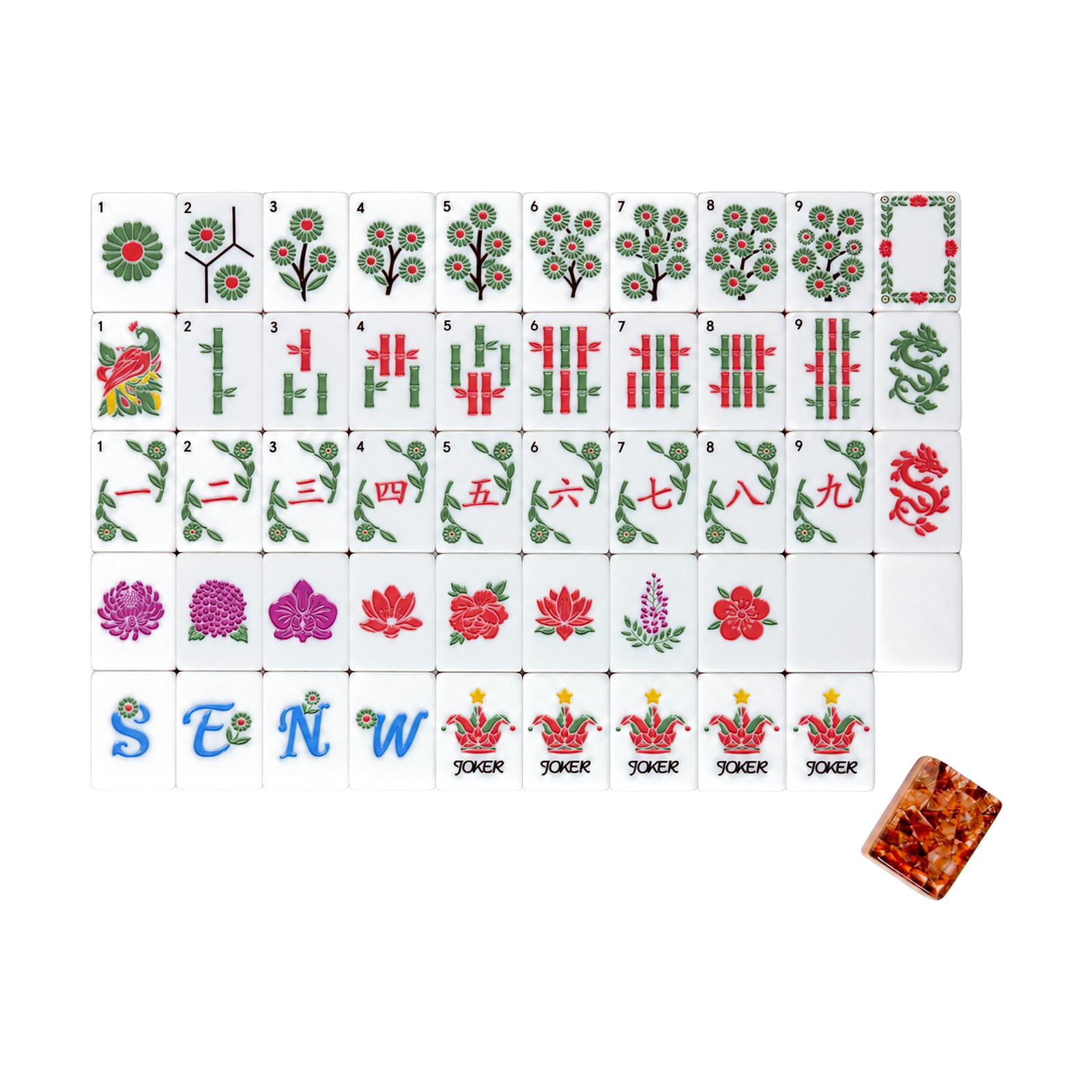 Amber Facet Mahjong Tiles