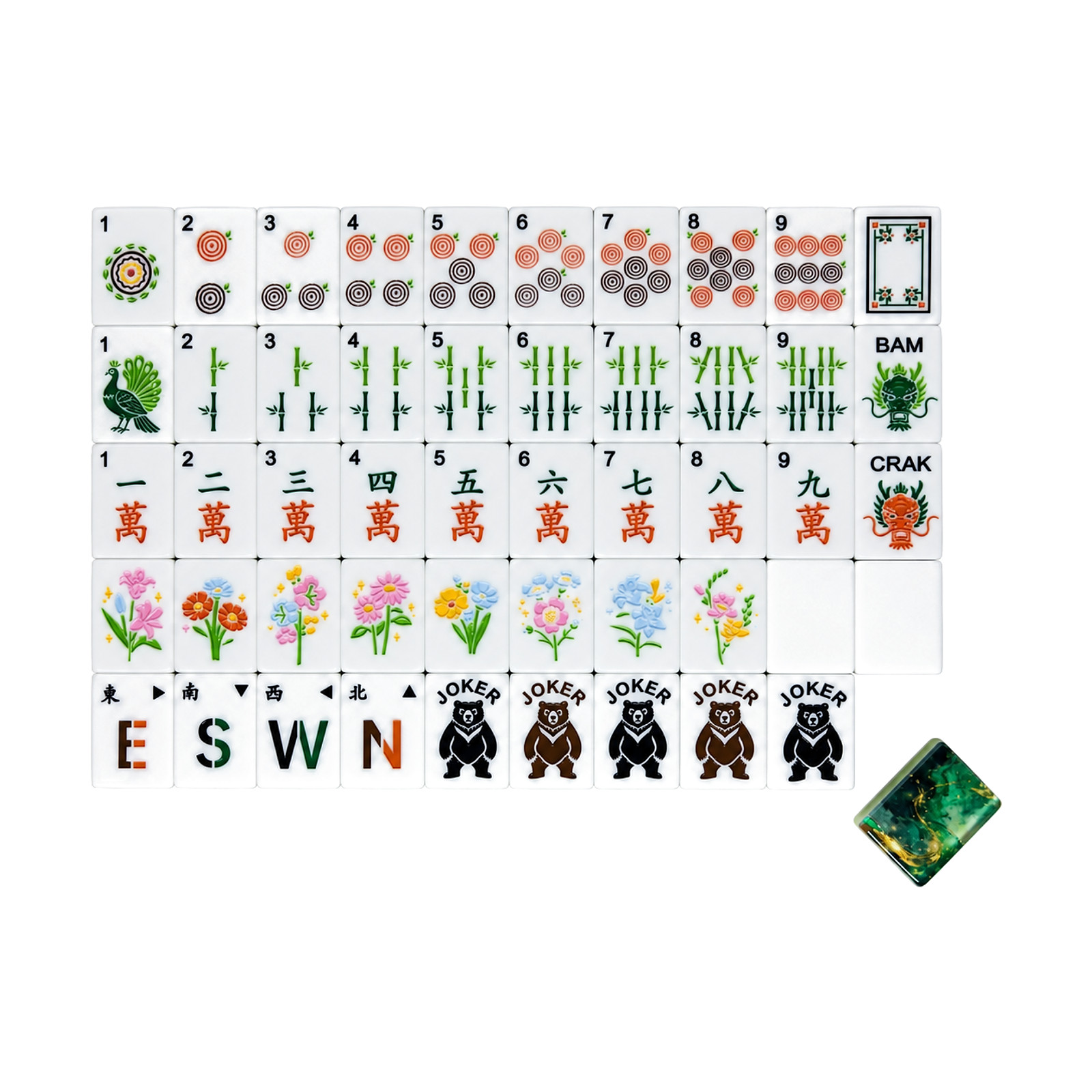 The Emerald Vein Mahjong Tiles
