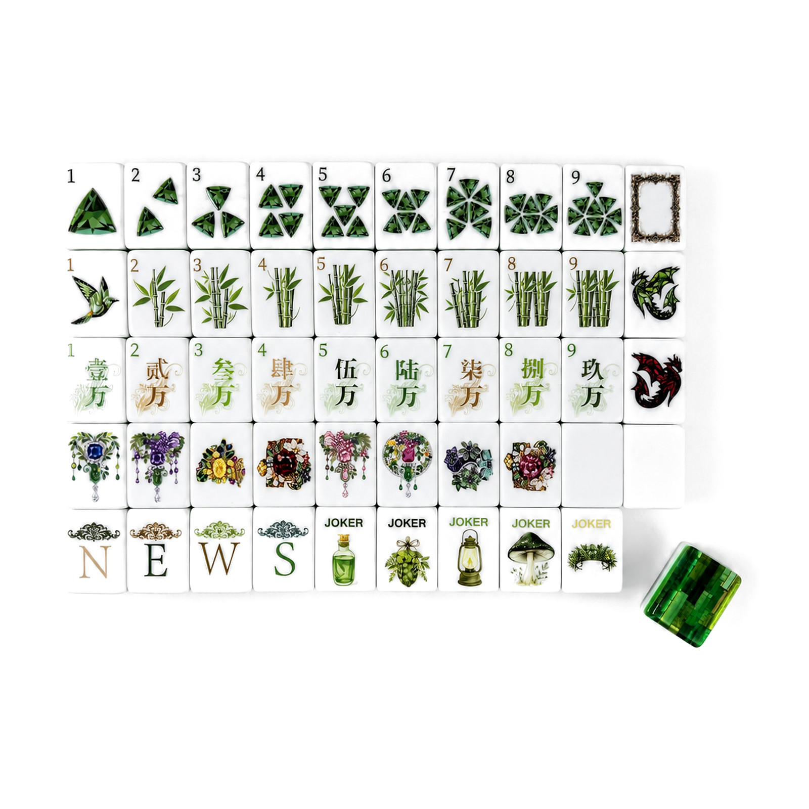 Emerald Canopy Mahjong Tiles