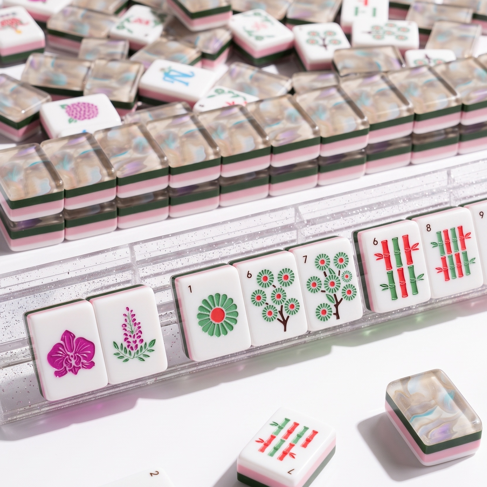 Opal Mist Mahjong Tiles 3