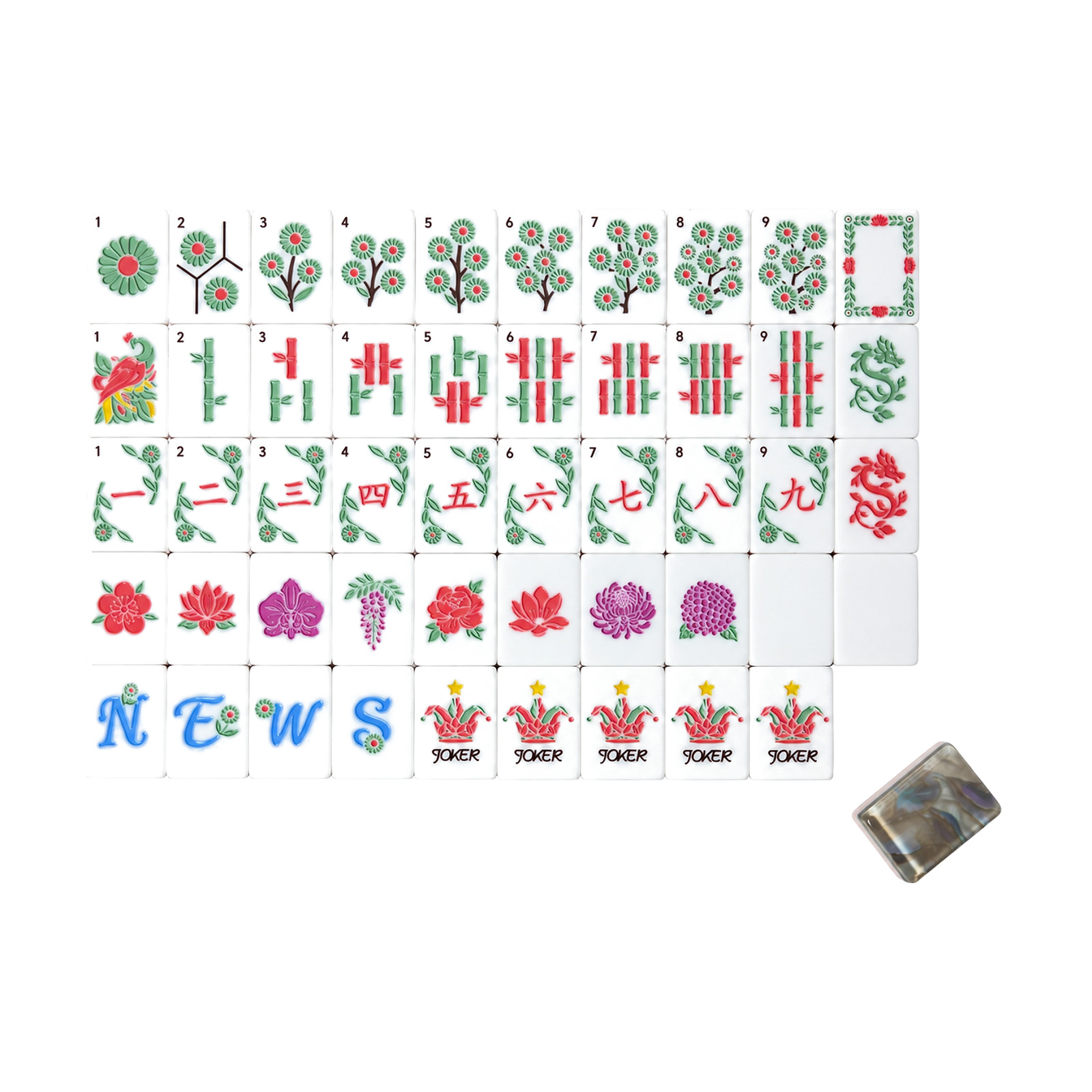 Opal Mist Mahjong Tiles