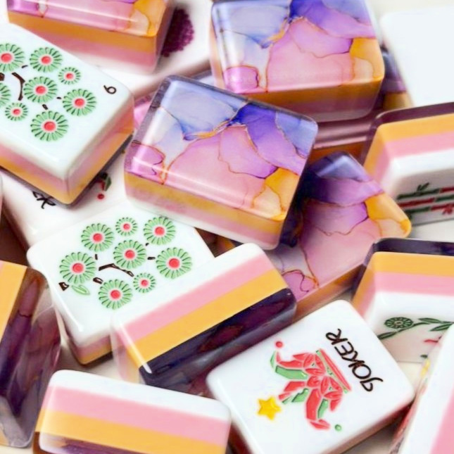 Orchid Tide Mahjong Tiles 4